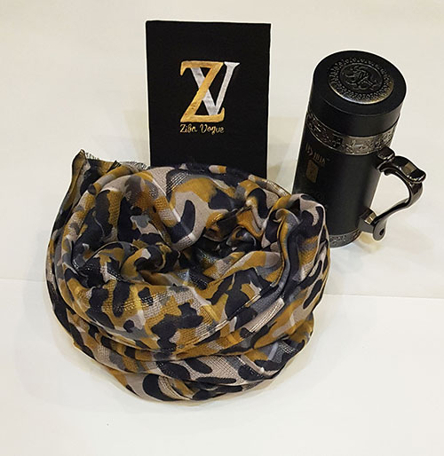 Yellow Camo Design Scarf